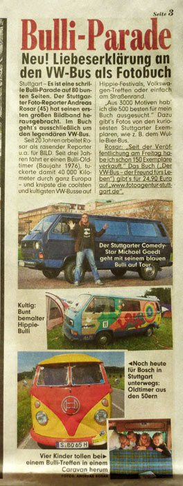 Vorstellung des Bulli-Buchs in der BILD Stuttgart vom 21.12.2010
