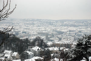 Schneetief Daisy &uuml;ber Stuttgart