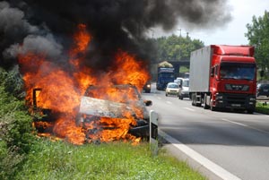 PKW Brand A81 Sindelfingen 04.08.2009