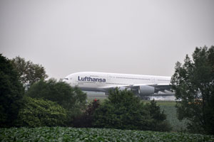 A380 Landung in Stuttgart