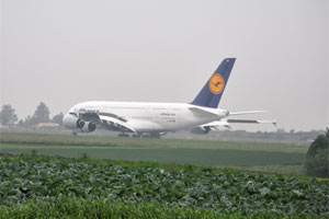 A380 Landung in Stuttgart