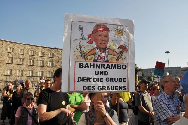 Protestplakat auf der Demo am 09. August 2010