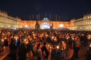 Lichtermeer am Kirchentag in Stuttgart