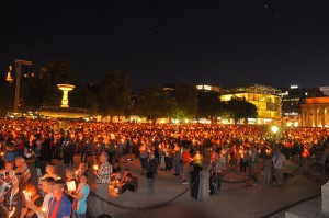 Lichterkette Kirchentag Stuttgart