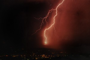 Blitzeinschlag über Stuttgart
