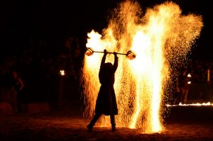 Feuershow auf dem Mittelaltermarkt Stuttgart am 17. Juni 2017. Foto: Andreas Rosar